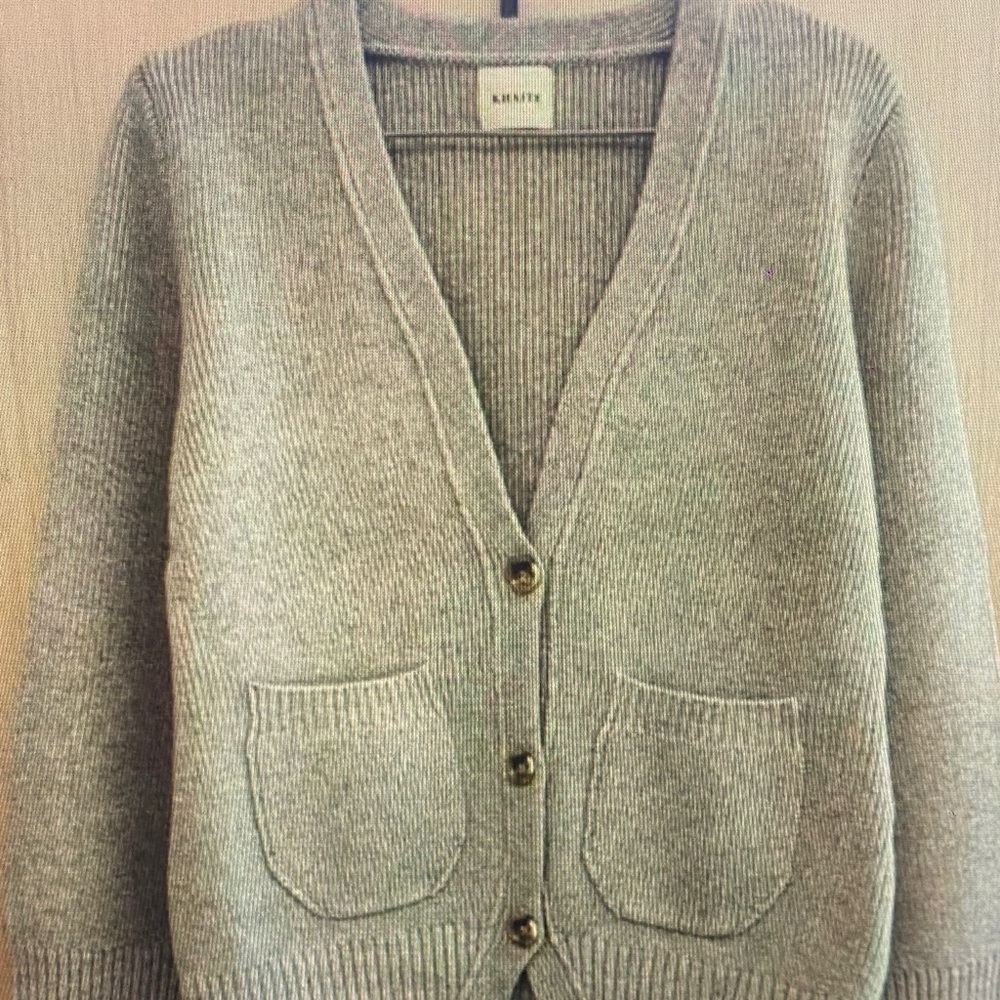 KHAITE Gray Button-Up Cardigan